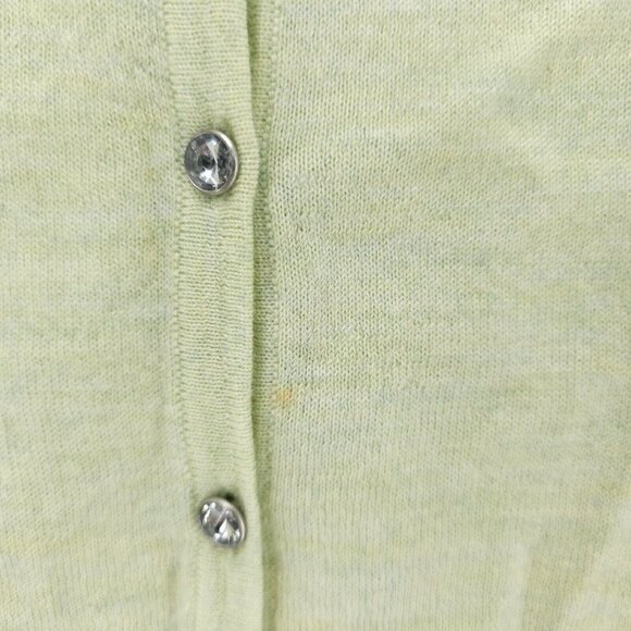 EILEEN FISHER 100% Merino Wool Cardigan Rhinestone Buttons Lightweight Petite S - Picture 10 of 10
